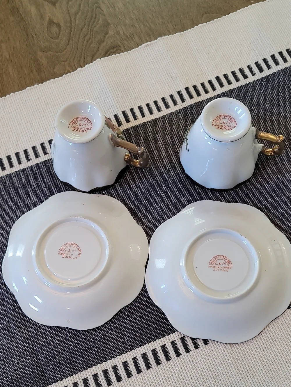 Occupied Japan Vintage Hal-Sey Demitasse/ Tea Cup & Saucer Set Of 2
